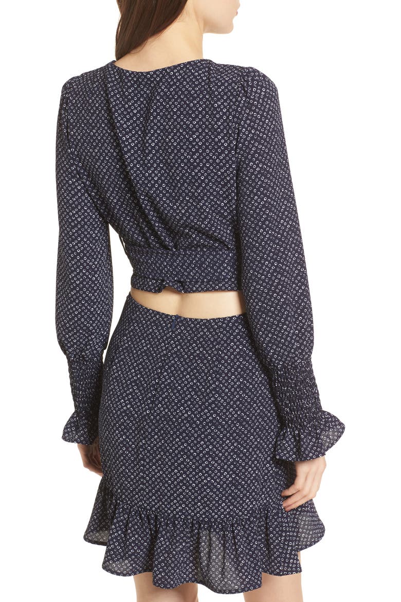 Wrap Crop Top, Alternate, color, NAVY FLORAL