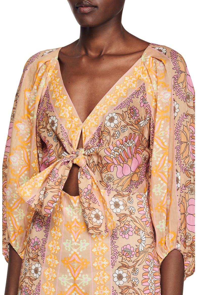 Dieppe Floral Linen Blend Jumpsuit, Alternate, color, BEIGE