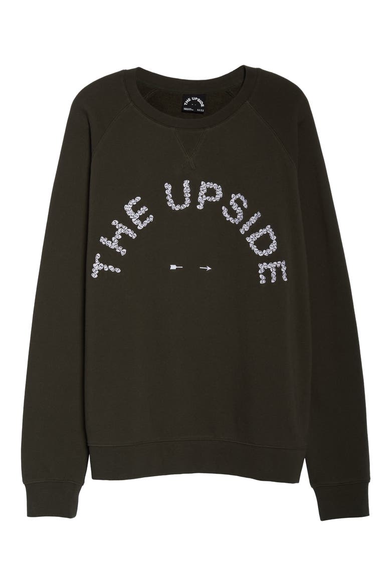 Skulls Sid Crewneck Sweatshirt, Alternate, color, KHAKI/ WHITE