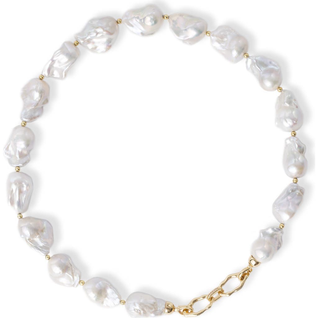 Classicharms Marina Freshwater Baroque Pearl Statement Choker Necklace In White