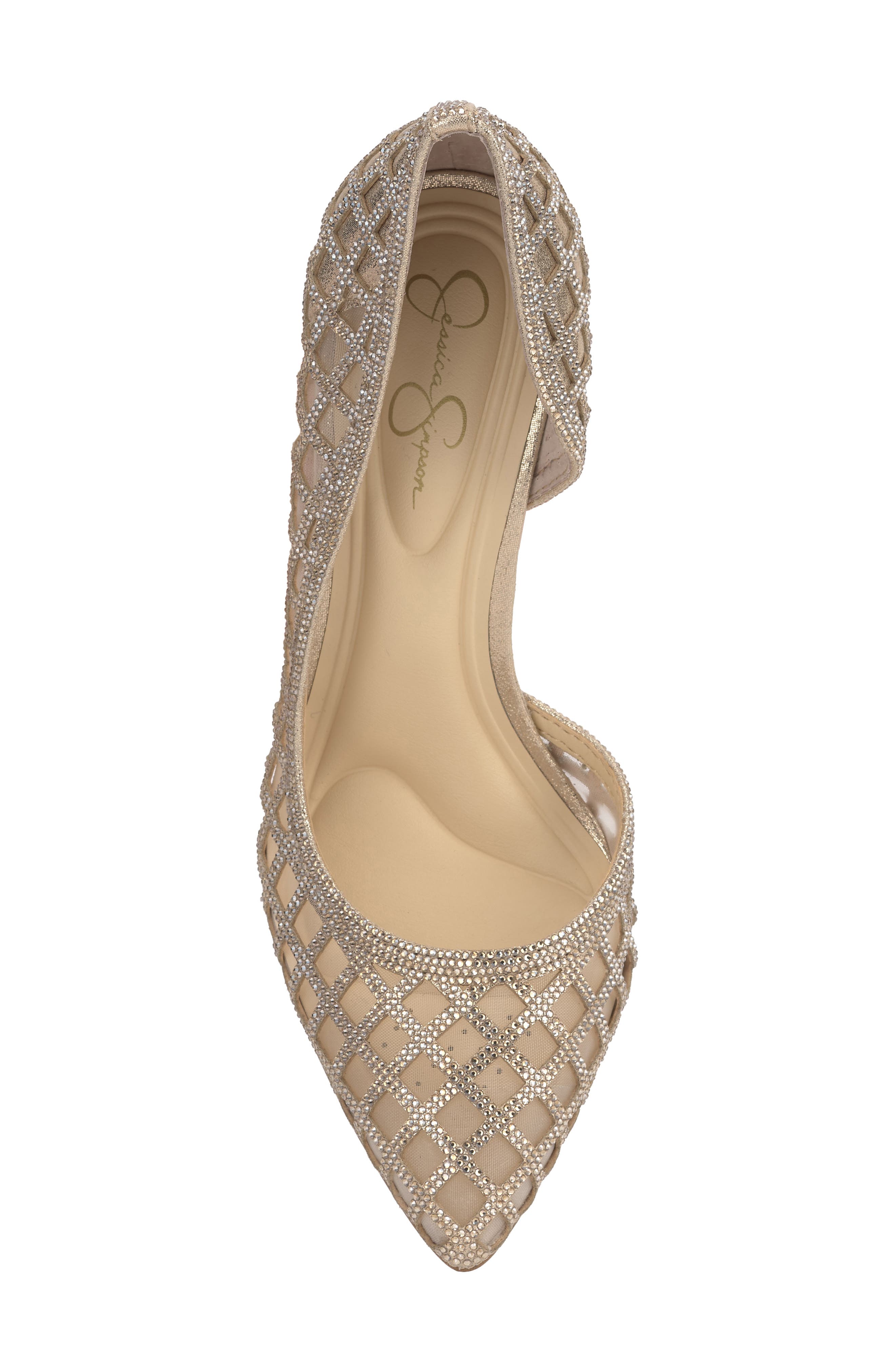 Jessica Simpson Prizma 8 Half d'Orsay Pump, Alternate, color, Champagne Rhinestone