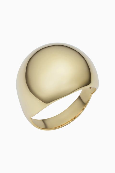 14K Yellow Gold Bold Cupola Ring