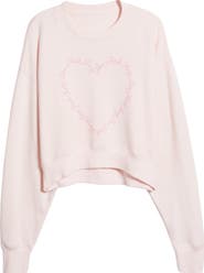 LoveShackFancy Aneria High-Low Crop Sweatshirt