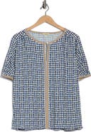 MAX STUDIO Keyhole Elbow Sleeve Top