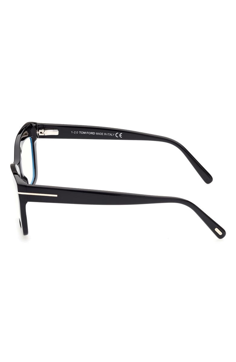 TOM FORD 54mm Blue Light Blocking Glasses, Alternate, color, Shiny Black