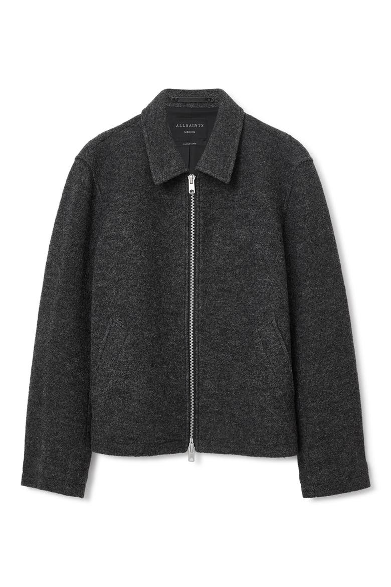 Celeste Crop Boiled Wool Jacket, Alternate, color, CHARCOAL GREY
