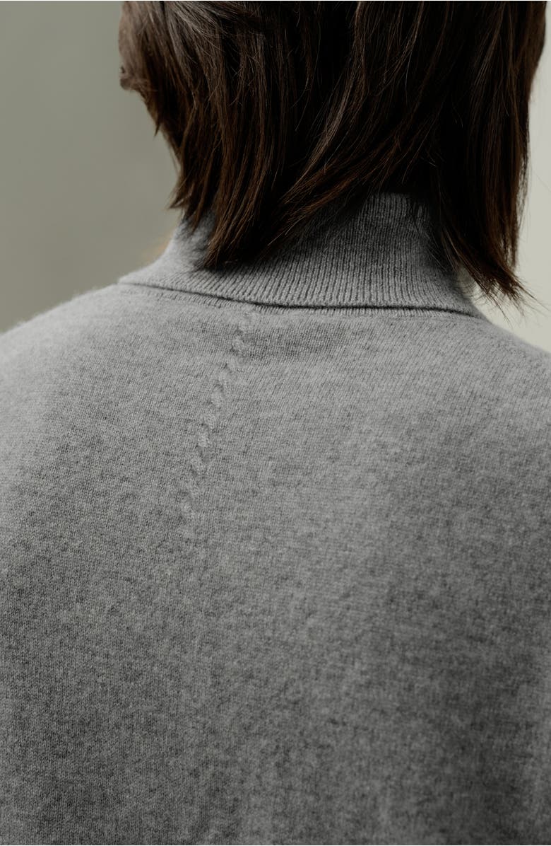 Lilysilk Cable-Knit Baby Cashmere Turtleneck Top, Alternate, color, Husky