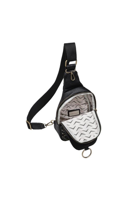 Moda Luxe Regina Studded Sling Backpack In Black