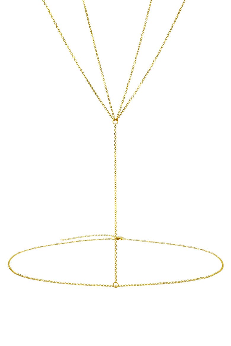 14K Gold Plated Winged Body Chain, Main, color, GOLD