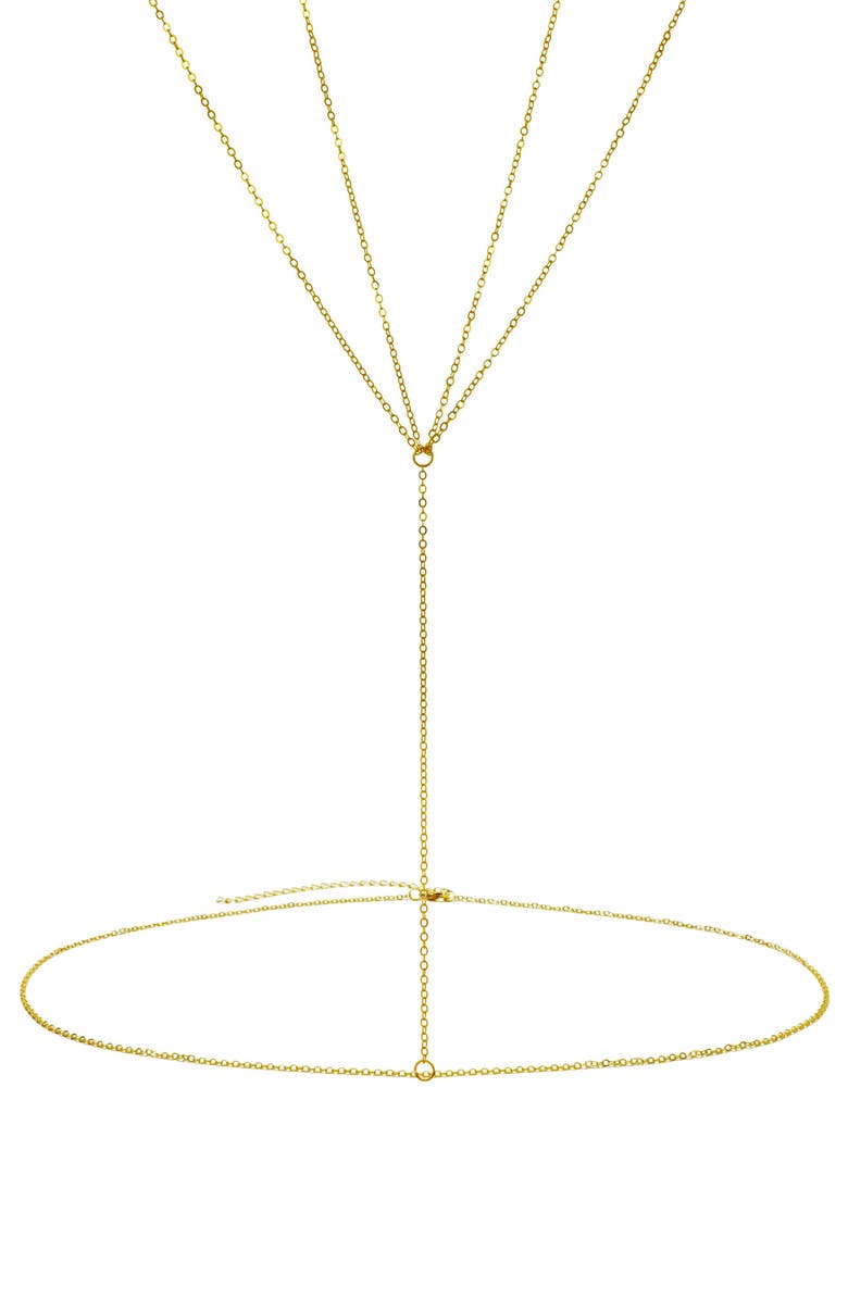 Adornia 14K Gold Plated Winged Body Chain, Main, color, Gold