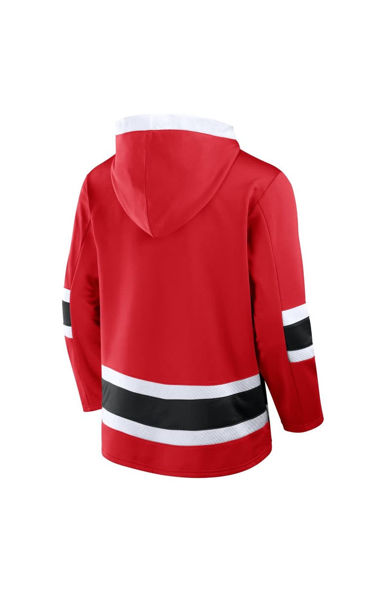 FANATICS Men's Fanatics  Red New Jersey Devils Inside Line Fleece Pullover Hoodie, Alternate, color, Red