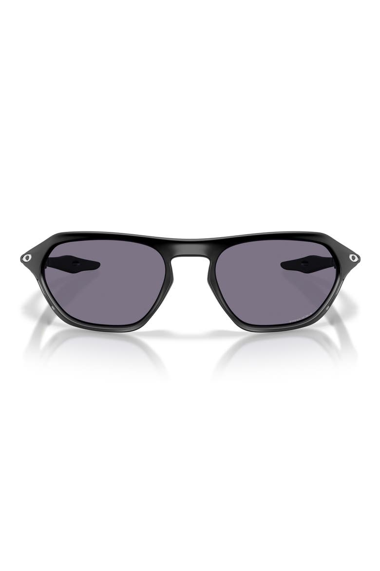 Cage Jacket 61mm Polarized Irregular Sunglasses, Main, color, MATTE BLACK / PRIZM GREY