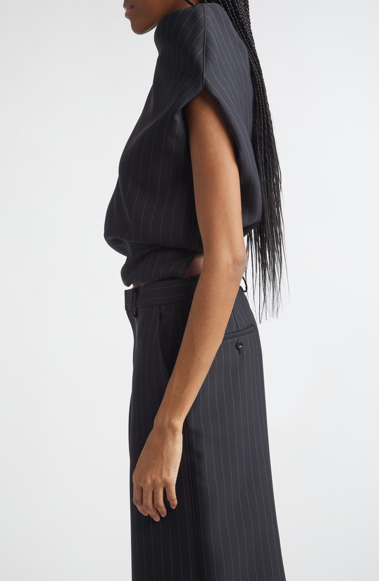 Sacai Pinstripe Twill Pullover, Alternate, color, Black Stripe