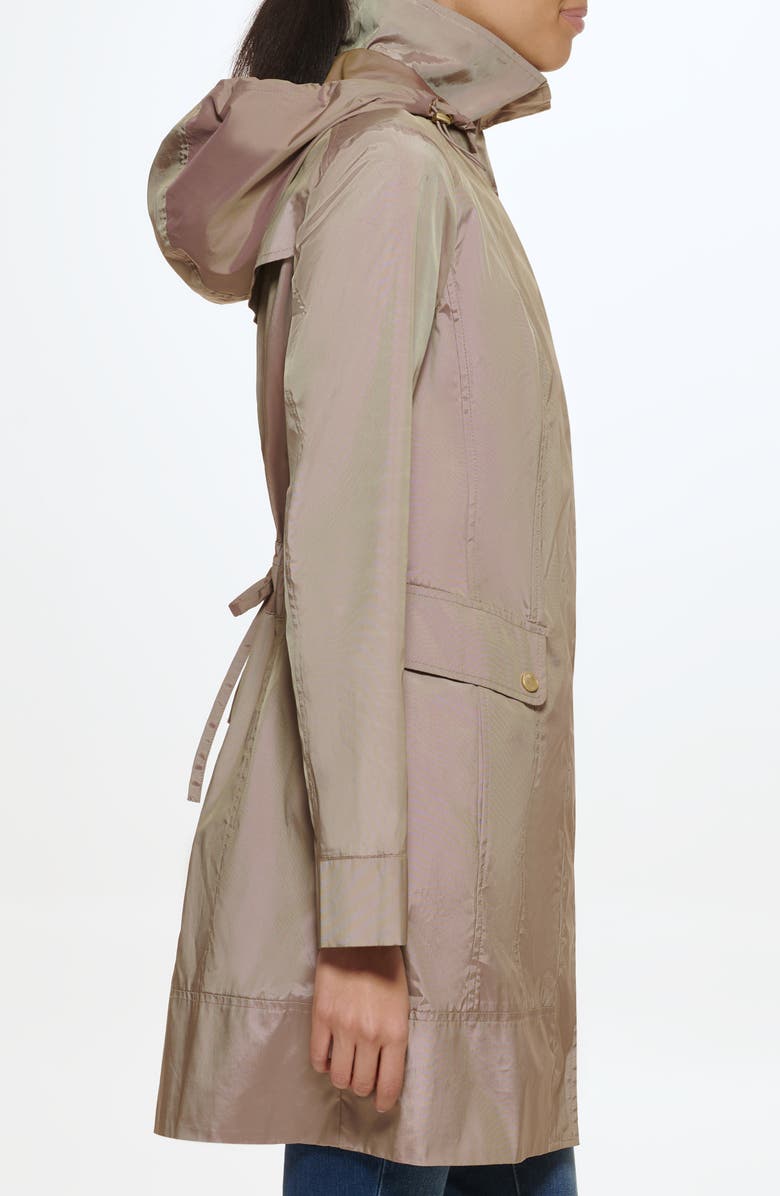 Cole Haan Signature Back Bow Packable Hooded Raincoat, Alternate, color, Champagne