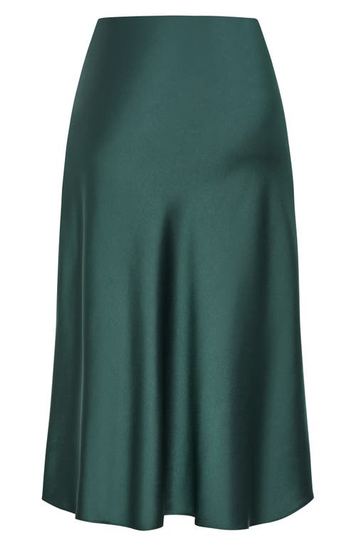 City Chic Miranda Midi Skirt In Green