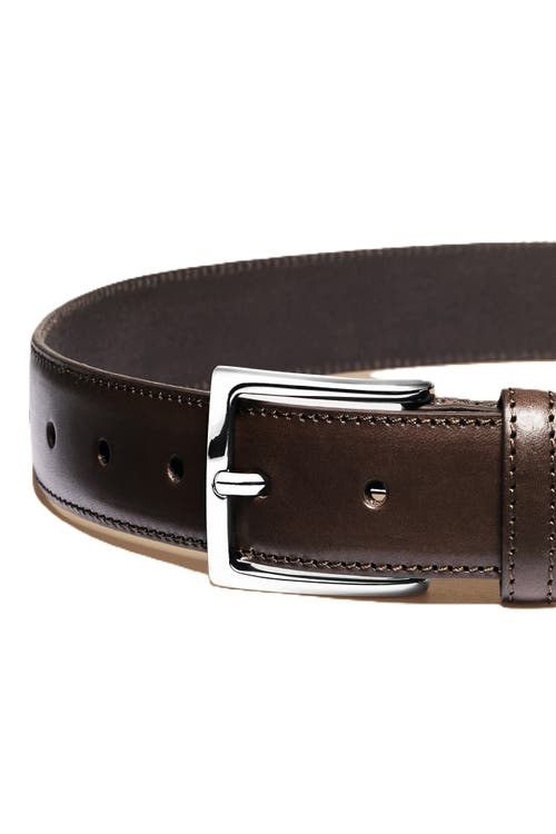 Charles Tyrwhitt Leather Formal Belt in Chocolate Brown 