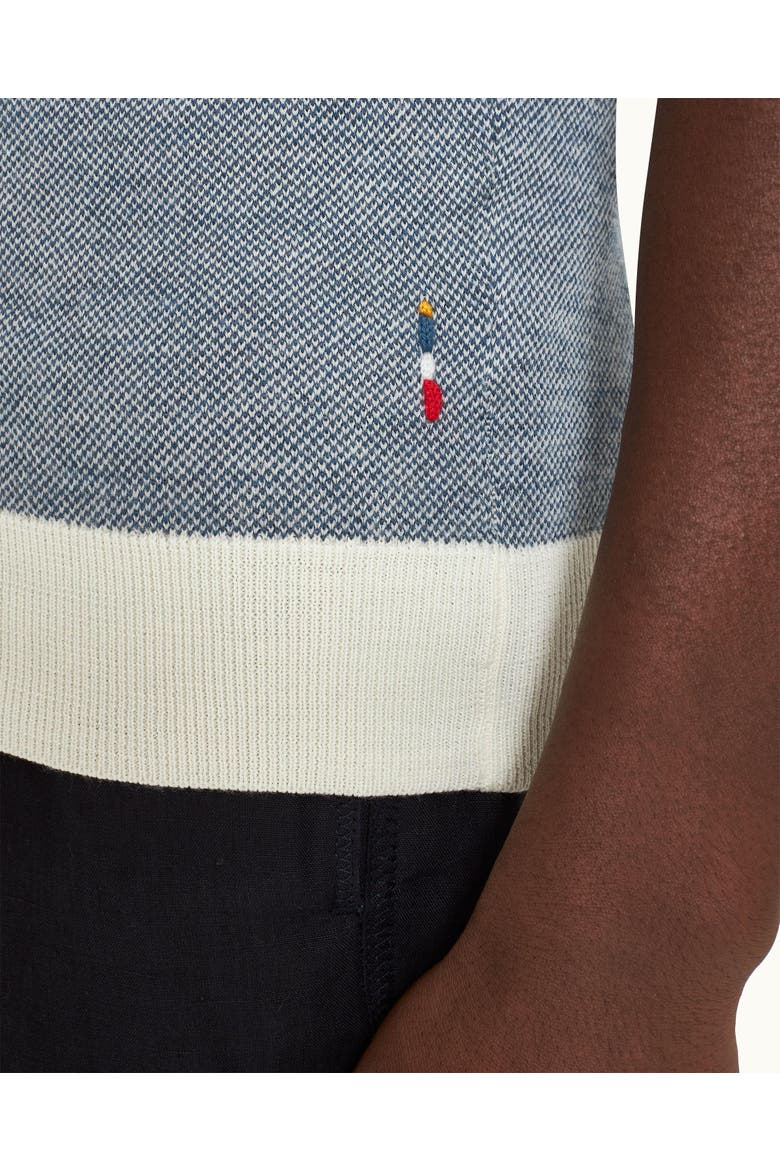 Horton Merino Tailored-Fit Polo Shirt, Alternate, color, Dark Aquamarine/White Sand