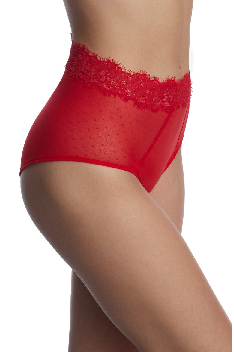 Entice High Waist Brief, Alternate, color, BRIGHT CHERRY