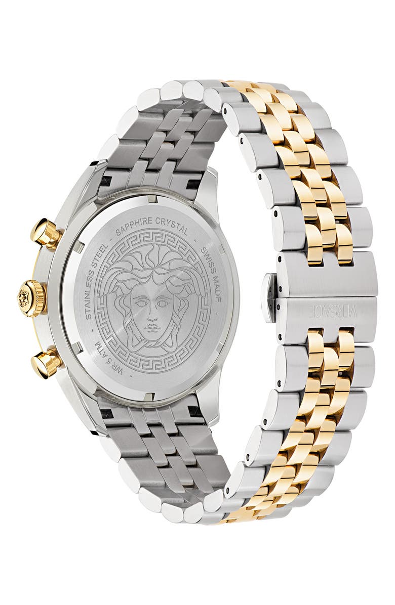 Versace Master Chronograph Two-Tone Bracelet Watch, 44mm, Alternate, color, Two Tone