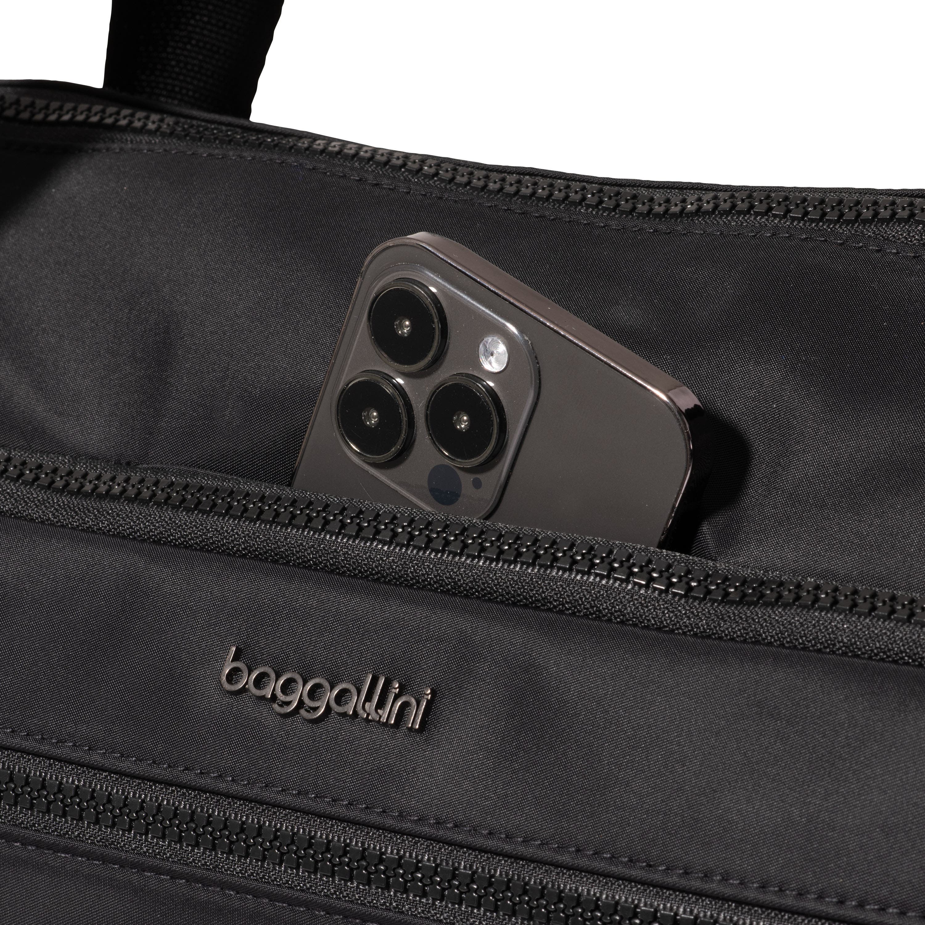 BAGGALLINI Park Ave Overnight Tote, Alternate, color, Black Twill