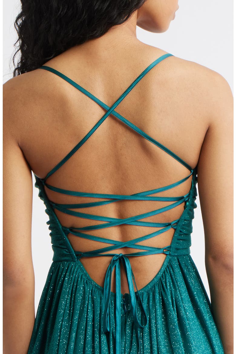 Glitter Knit Cocktail Minidress, Alternate, color, HUNTER