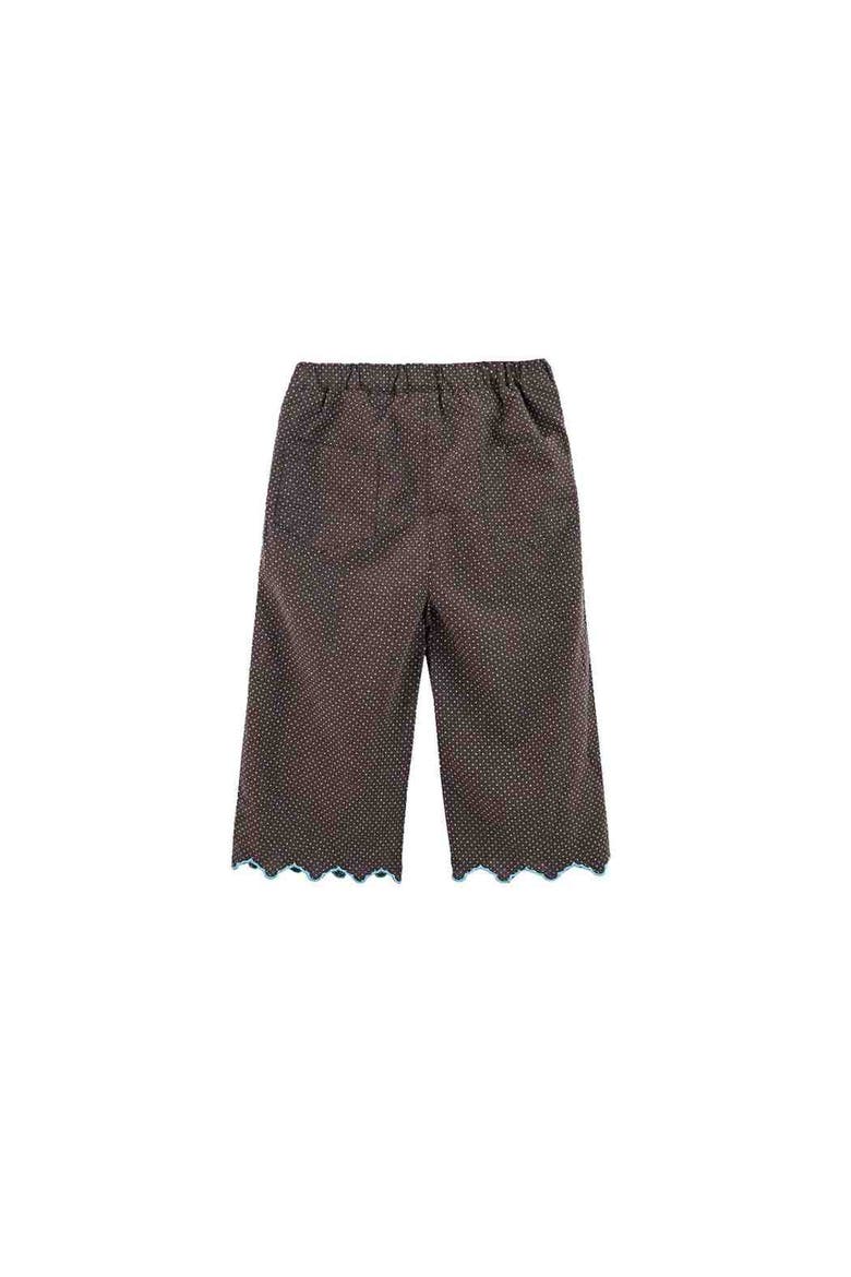 Polka Dot Scallop Outfit Set, Alternate, color, Brown
