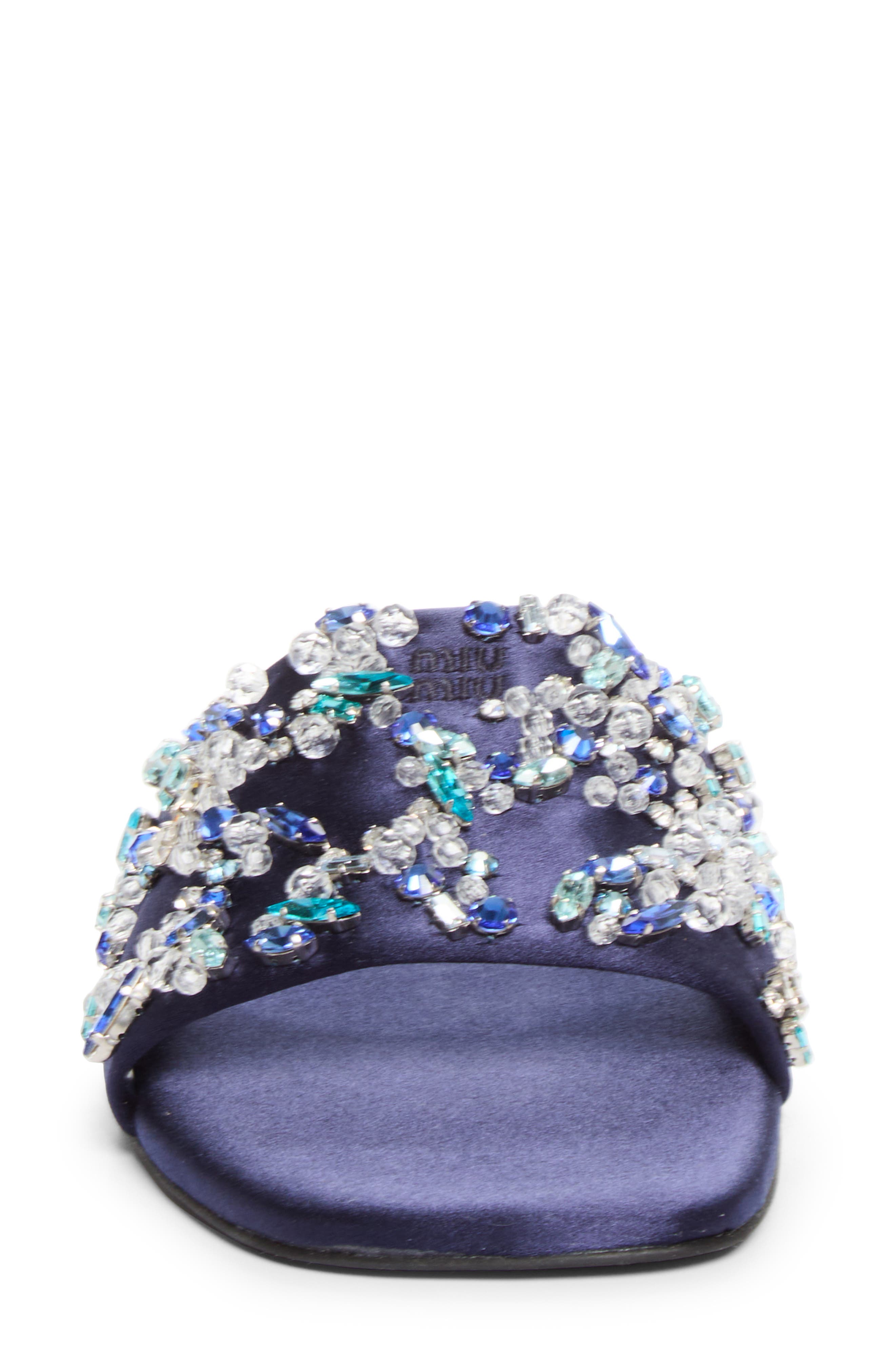Strass Slide Sandal, Alternate, color, BALTICO