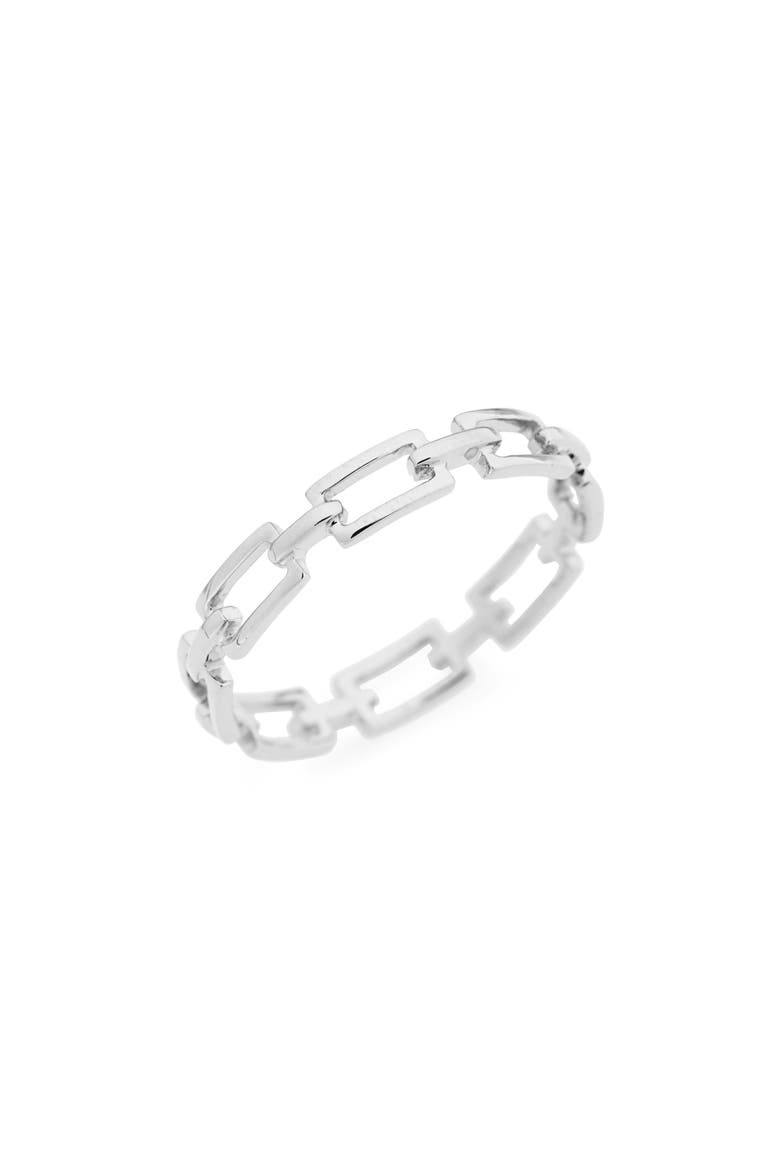 14K Gold Link Stacking Ring, Main, color, WHITE GOLD