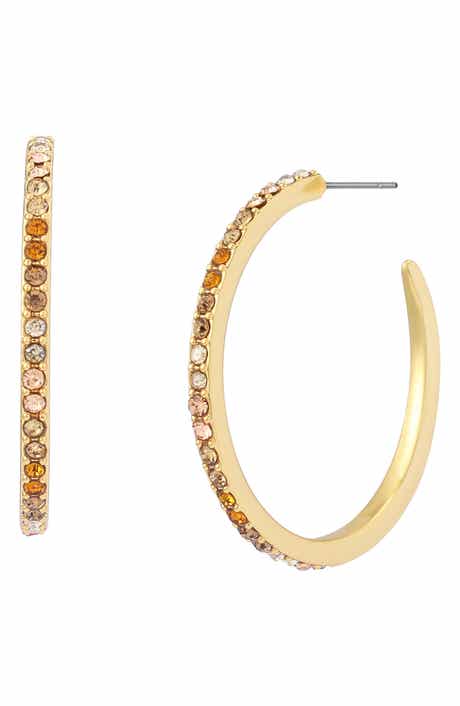 Pavé Medium Hoop Earrings