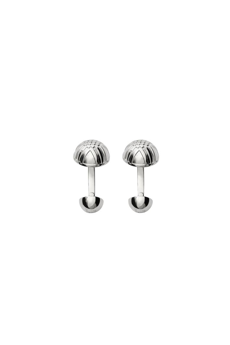 Engraved Check Cufflinks, Main, color, Silver
