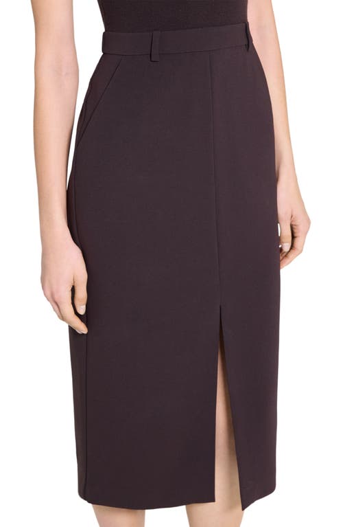 Theory Funnel Neck Mixed Media Midi Dress In Purple