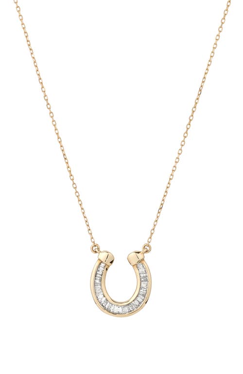 Adina Reyter Baguette Diamond Horseshoe Pendant Necklace in Yellow Gold  product