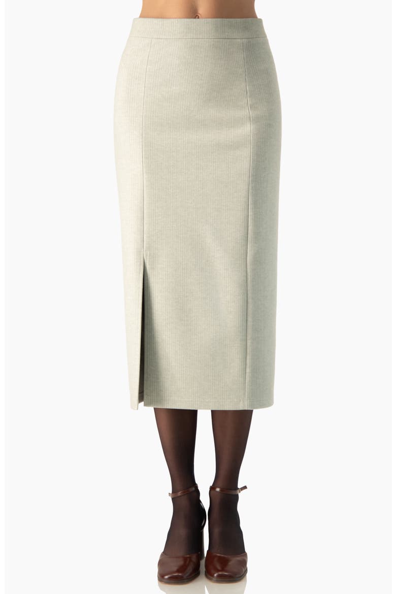 Pencil Midi Skirt With Front Slit, Main, color, Sand