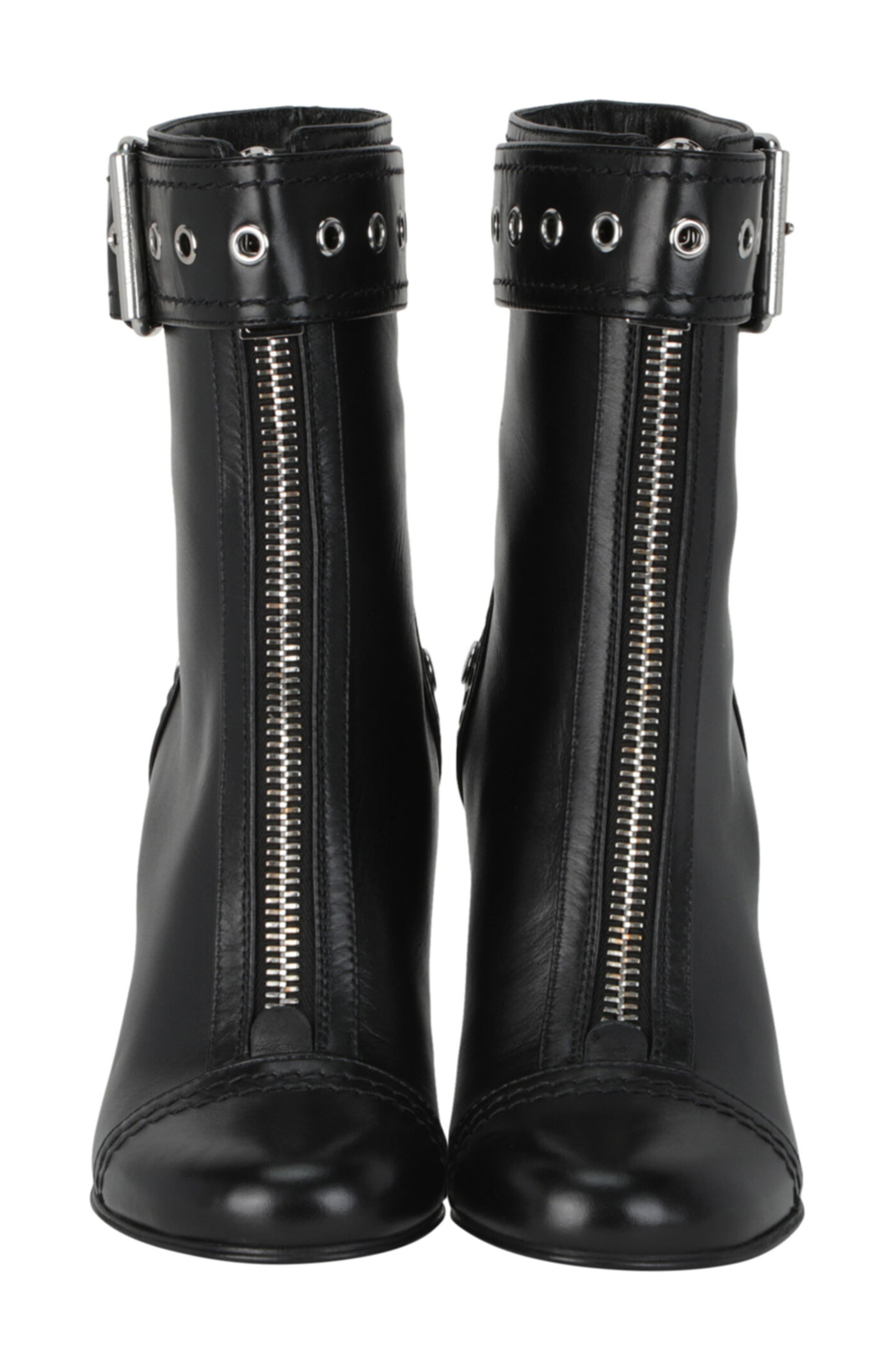 McQueen Buckle Ankle Bootie, Alternate, color, Black Silver