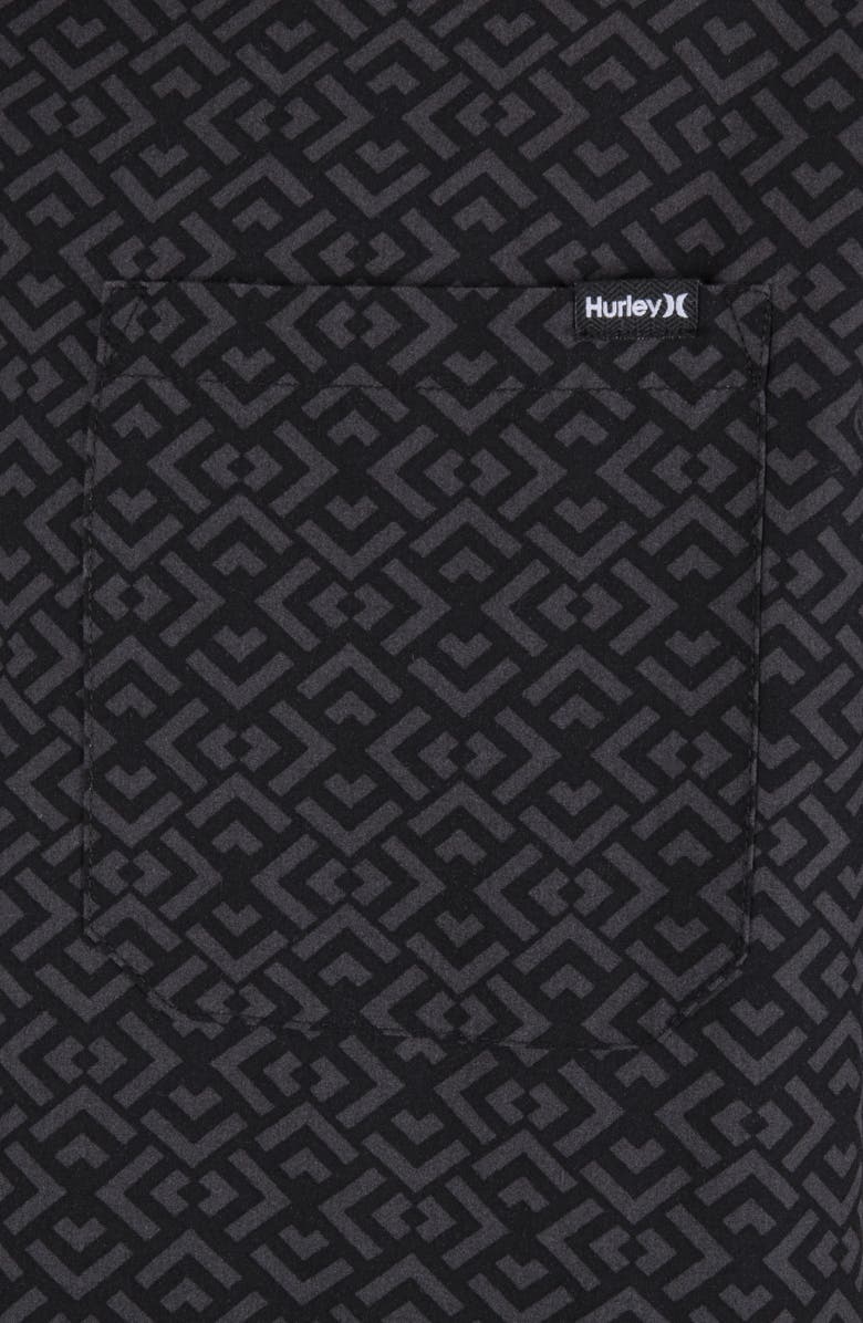 Hurley Incon Aero Short Sleeve Button-Up Shirt, Alternate, color, Black