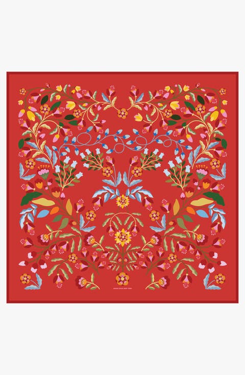 Festival Flora Double Sided Silk Scarf