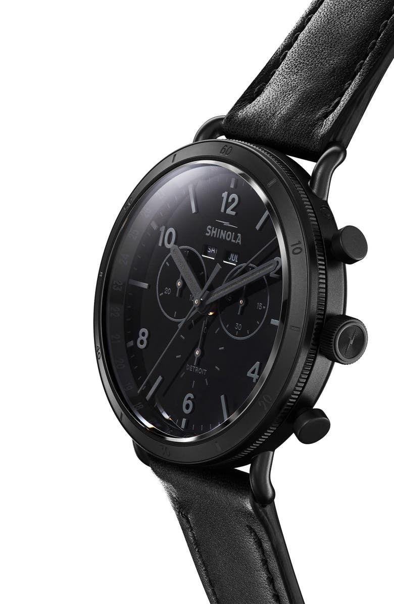 Shinola The Canfield Sport Chrongraph Leather Strap Watch, 45mm, Alternate, color, 