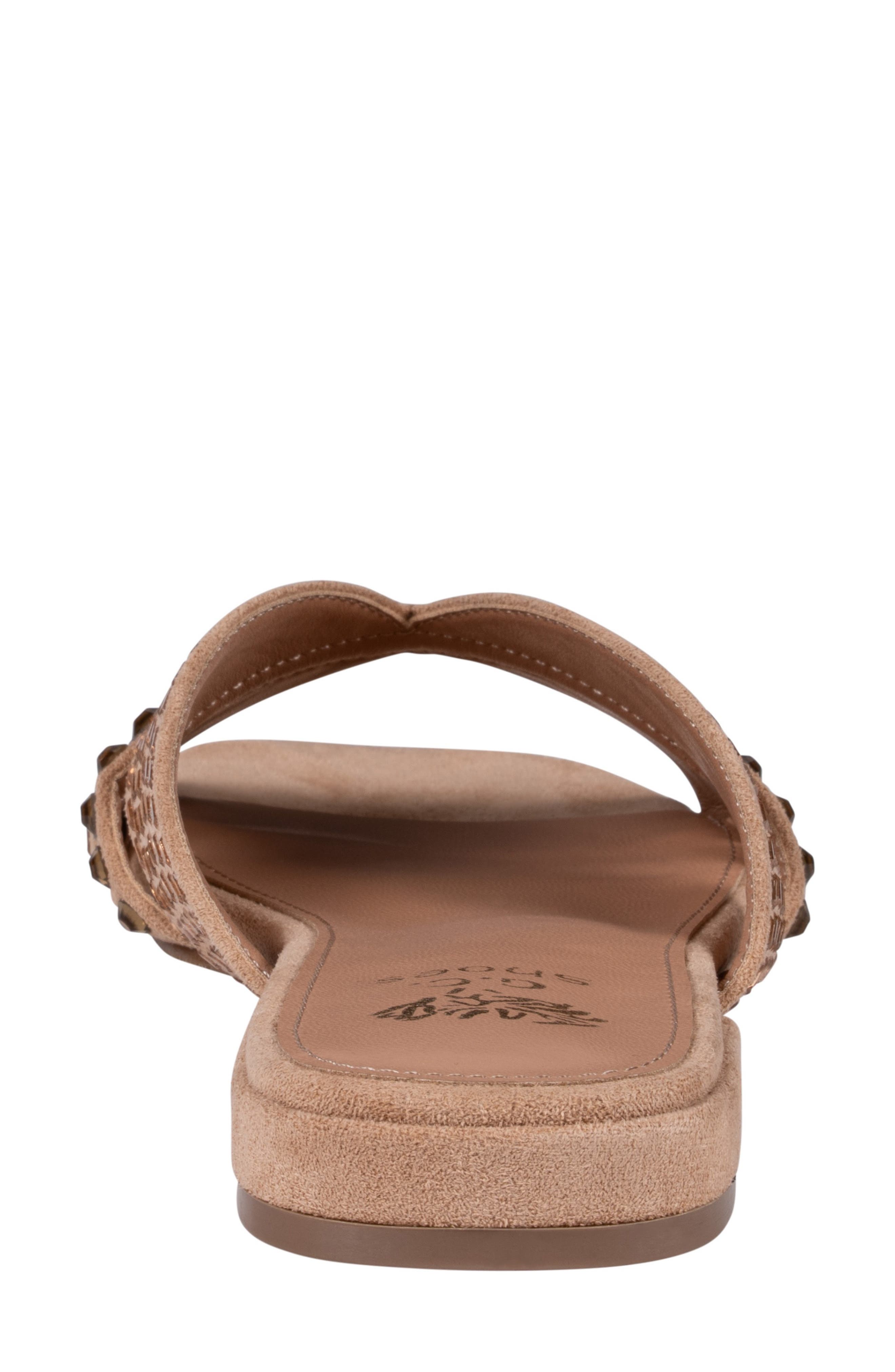 Elara Embellished Slide Sandal, Alternate, color, BEIGE