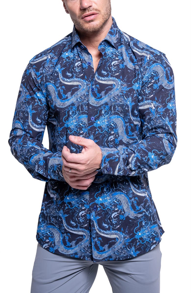 Maceoo Fibonacci Resistance Contemporary Fit Button-Up Shirt, Alternate, color,