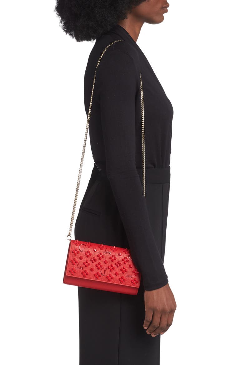 Paloma Loubinthesky Calfskin Wallet on a Chain, Alternate, color, R297 LOUBI/ LOUBI
