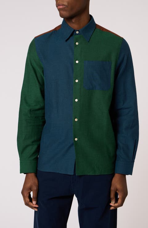 Regular Fit Colorblock Cotton Shirt