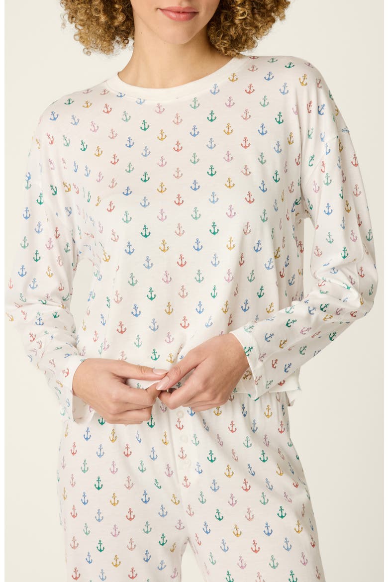 Meet Me by the Sea Long Sleeve Pajama Top, Main, color, IVORY