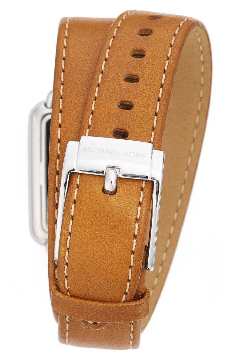 'Brenner' Square Leather Strap Watch, 31mm, Alternate, color, BROWN/ BLACK