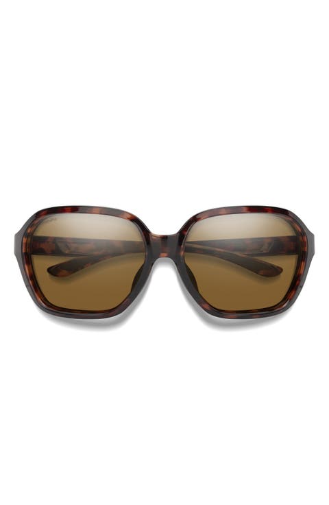 Whitney 61mm ChromaPop™ Polarized Wraparound Square Sunglasses