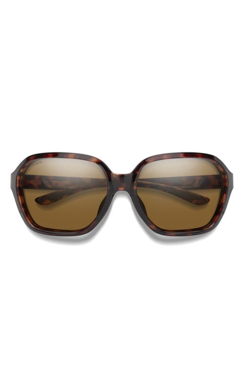 Smith Whitney 61mm Chromapop™ Polarized Wraparound Square Sunglasses In Tortoise/brown