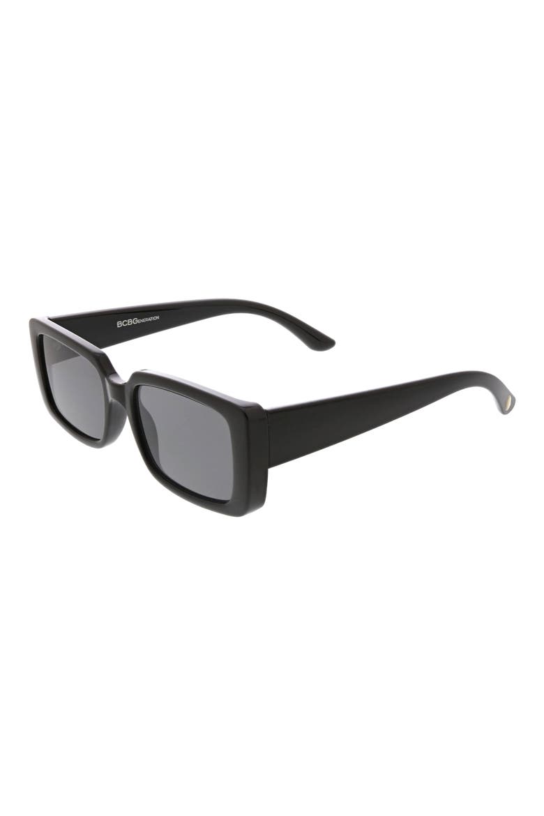 54mm Rectangular Sunglasses, Alternate, color, SHINY BLACK