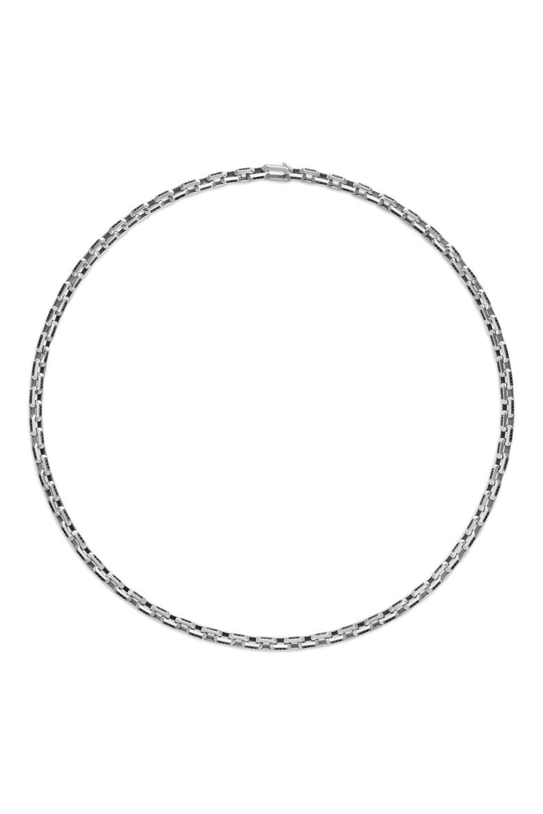 Men's Streamline® Sterling Silver & Black Diamond Link Necklace, 5.5mm, Alternate, color, SILVER PAVE