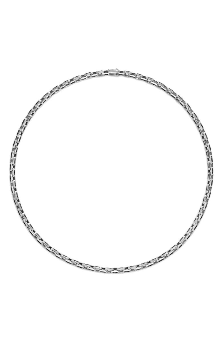 David Yurman Men's Streamline<sup>®</sup> Sterling Silver & Black Diamond Link Necklace, 5.5mm, Alternate, color, Silver Pave