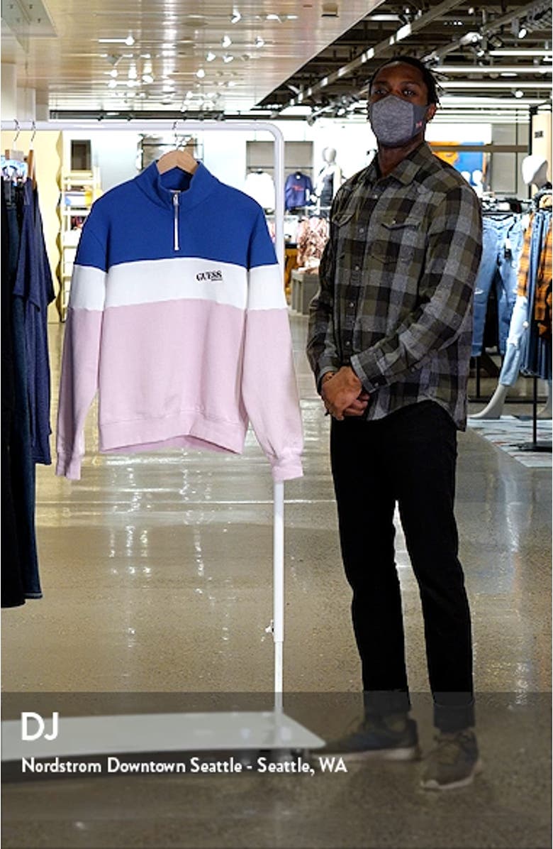 Go Reynolds Colorblock Half Zip Cotton Blend Sweatshirt, sales video thumbnail