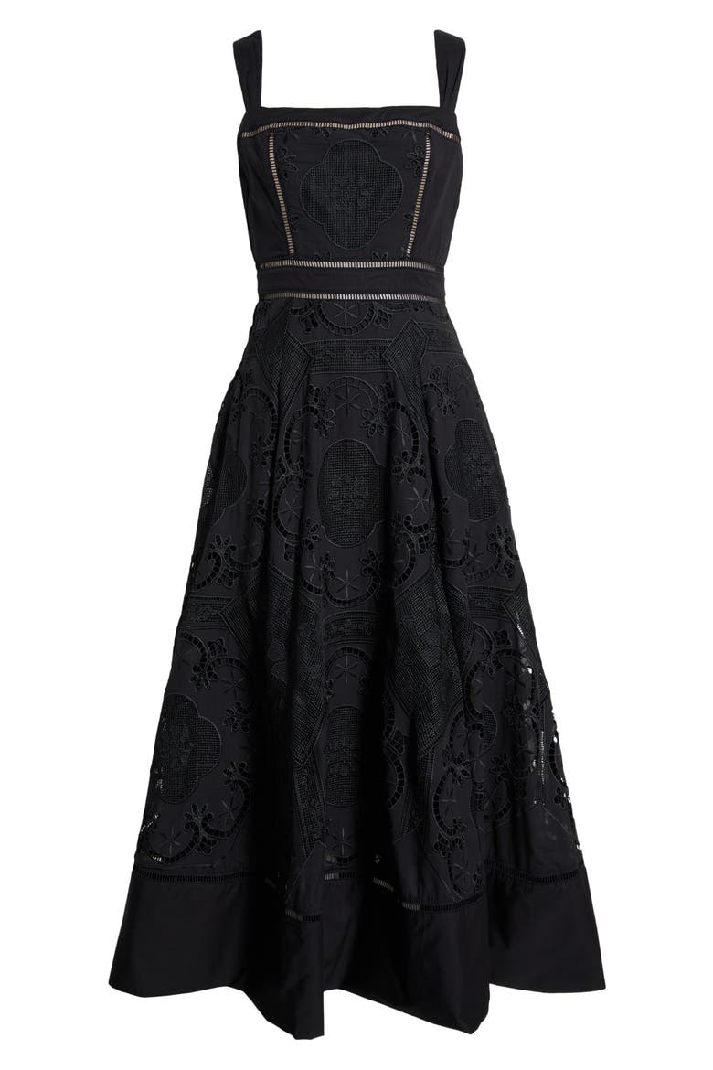 Ava Embroidered Sleeveless Maxi Dress, Alternate, color, BLACK